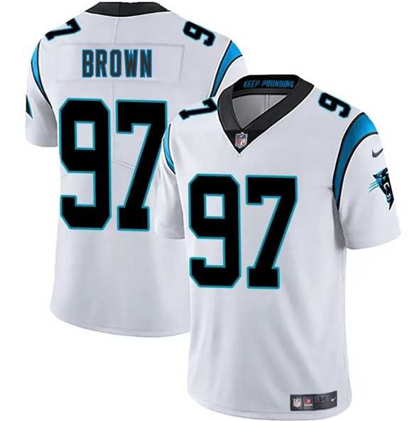 Men & Women & Youth Carolina Panthers #97 Bobby Brown White 2025 Vapor Limited Stitched Jersey
